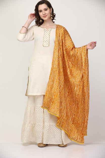 Off White Kurta with Shararra  set (Customization available)