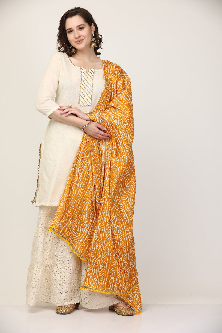 Off White Kurta with Shararra  set (Customization available)