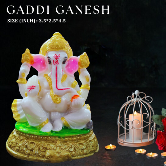 Resin Gaddi Ganesh - Elegant Table Decor