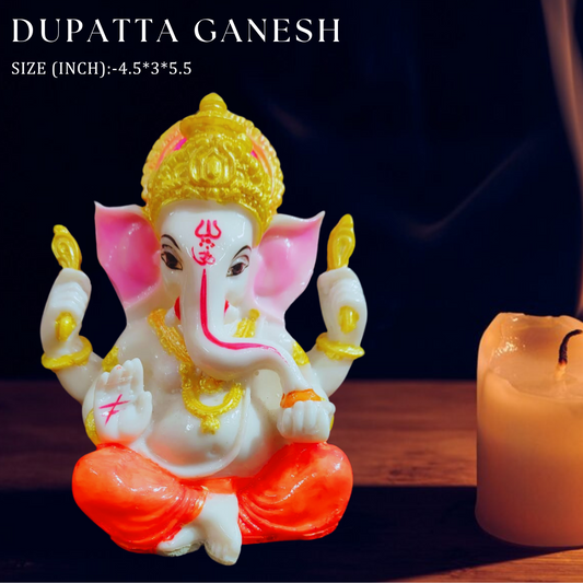 Resin Dupatta Ganesh - Elegant Table Decor