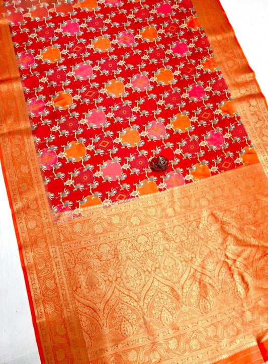 Lichi Silk Saree with Zari Weaving Work: Timeless Elegance