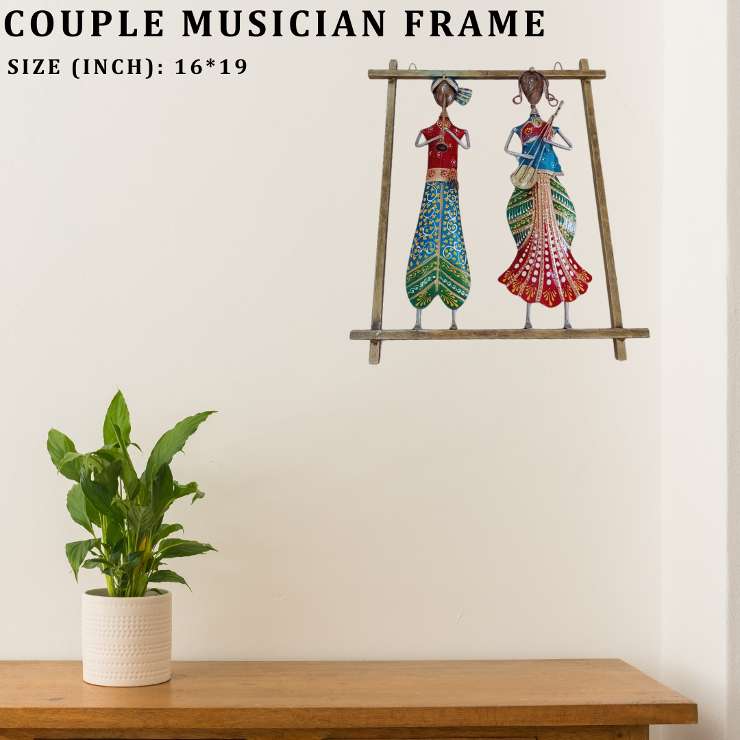 Musician Couple Harmony - 16x19 Inches Metal Wall Decor