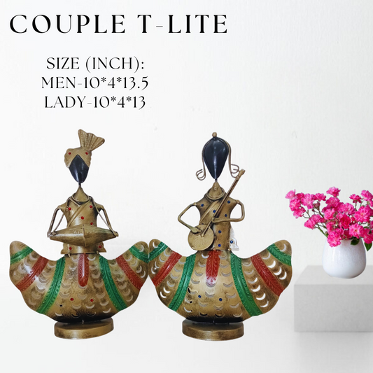 Handcrafted Metal Couple - Table Decor