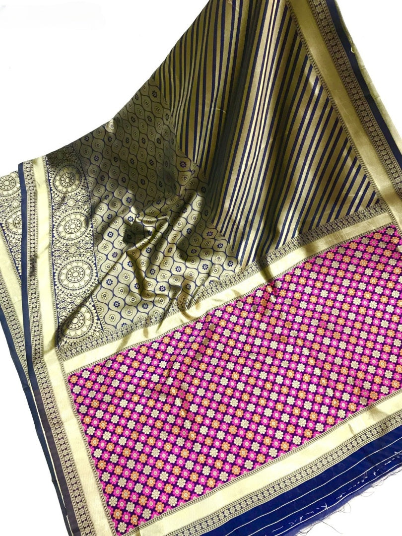 Banarasi Silk Saree With Zari Weaving Work