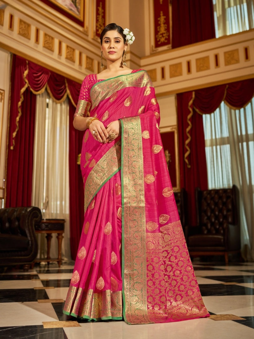 Soft Banarasi Silk Saree With Zari Weaving Work