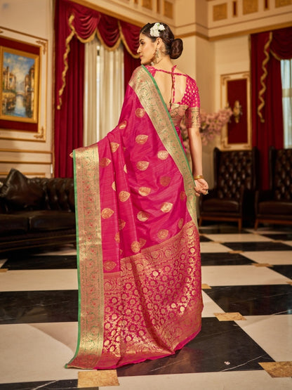 Soft Banarasi Silk Saree With Zari Weaving Work