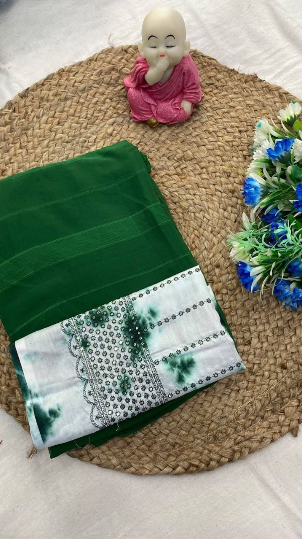 Elegant Georgette Shibori Printed Saree with Matching Blouse