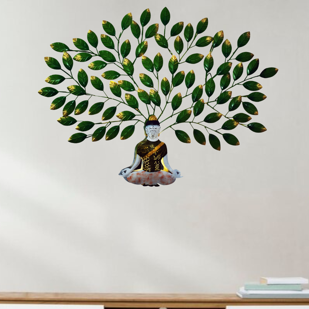 Green Buddha LED Tree Wall Art