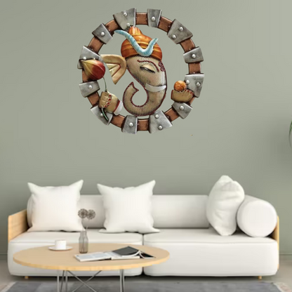 Laddu Ganesh Metal Wall Art