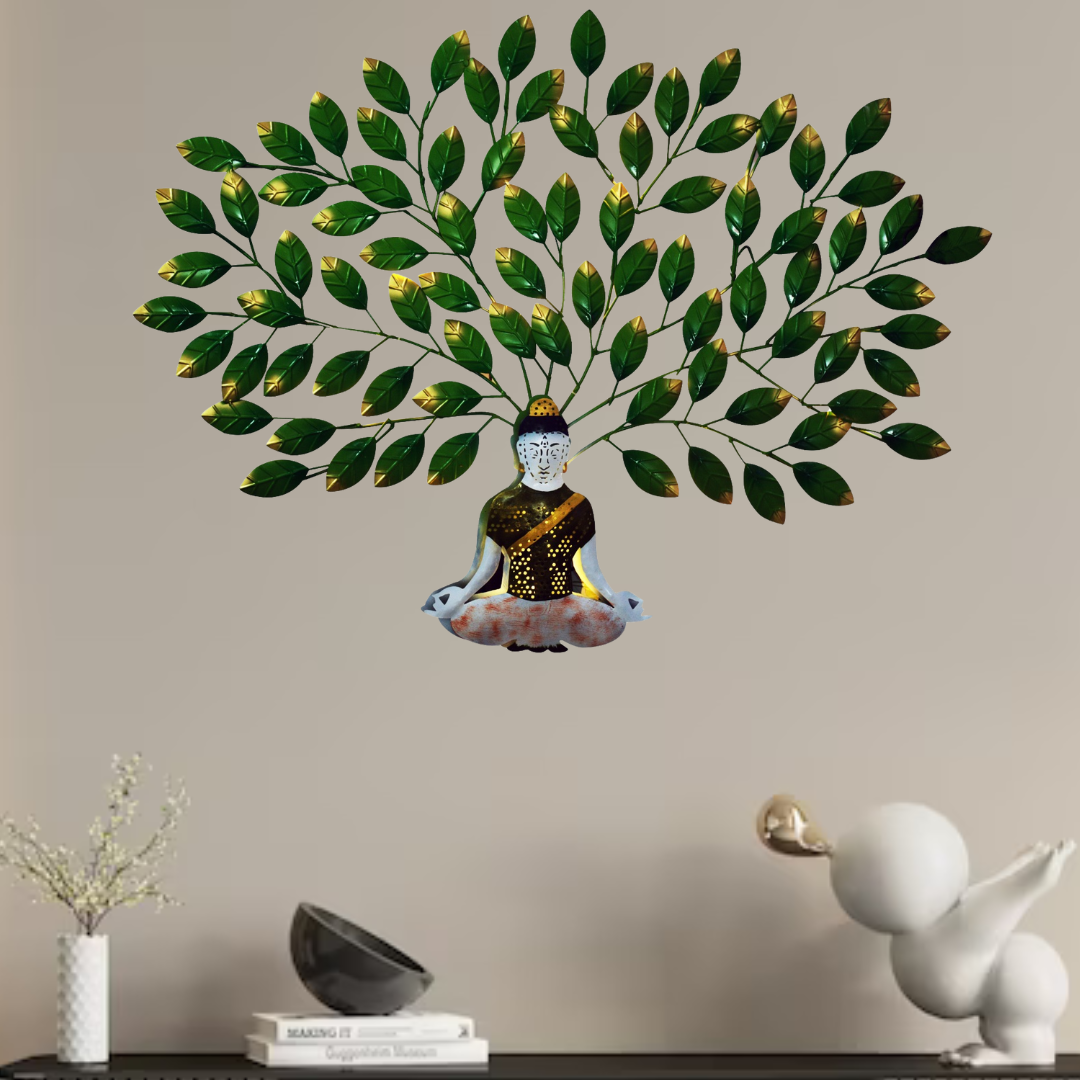 Green Buddha LED Tree Wall Art